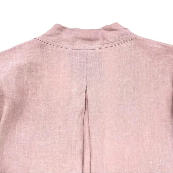 Deiji Studios The 01 Loungewear Kimono Top - Lilac Purple Belted Linen Top - Picture 6 of 10